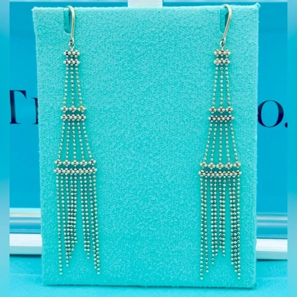 Tiffany & Co Rare Ziegfeld Silver SS Fringe Drop Earring